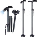 Folding Cane with LED Light- Non-Slip Grip Handle for Men and Women, Collapsible Walking Stick