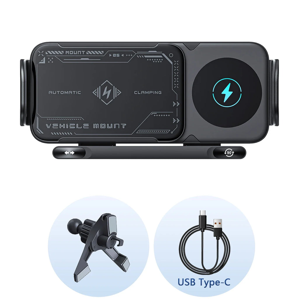 Auto-Lock Arms Car Charging Phone Holder